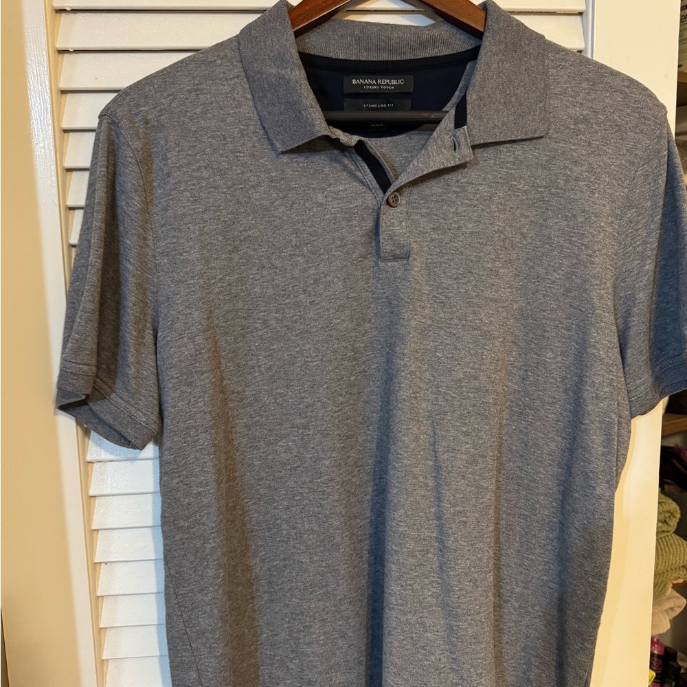 Banana Republic Gray Polo Shirt Classic Comfortable Style